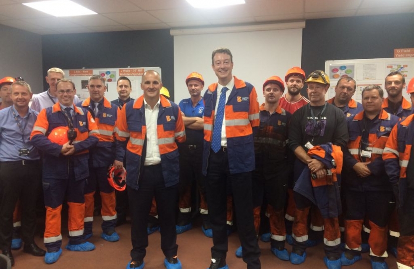 Simon Clarke MP & Jake Berry MP with British Steel Workers