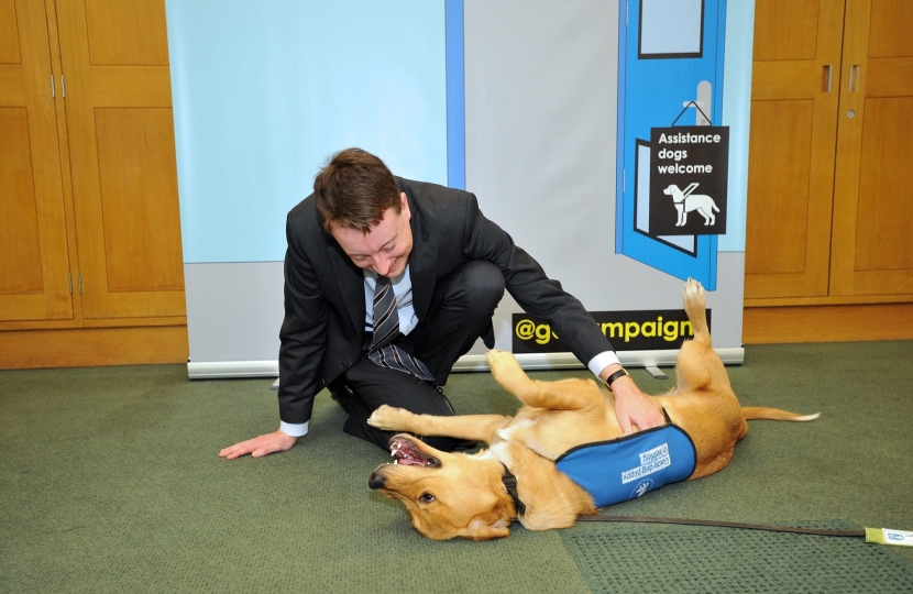 Simon with Guide Dog puppy Carter