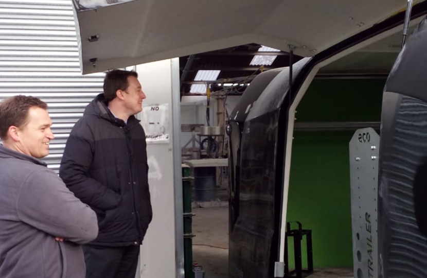 Simon learning about the features of Eco-Trailer products