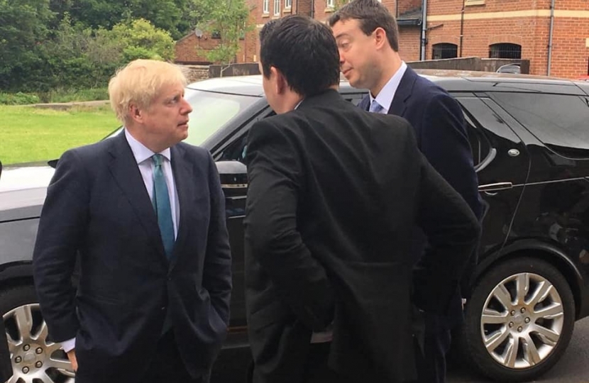 Boris arriving to meet Simon and Ben