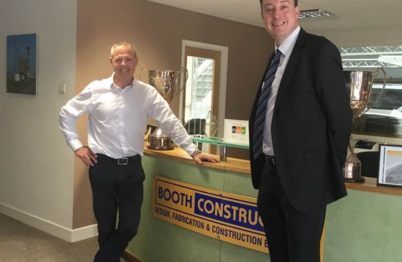 Simon with Shaun Muir during his visit to Booths