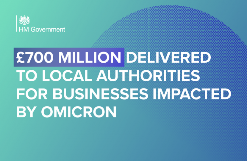 £700 million delivered to local authorities for businesses impacted by omicron