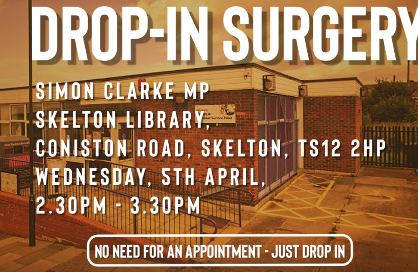 Constituency surgery from 2.30pm-3.30pm this Wednesday