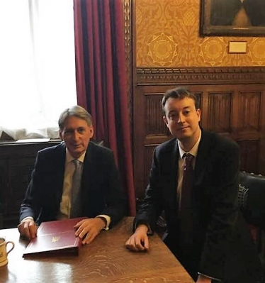 Simon with Chancellor Philip Hammond