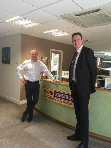 Simon with Shaun Muir during his visit to Booths